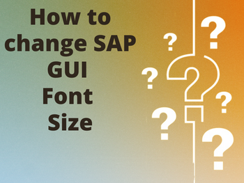 How to change SAP Gui Font Size